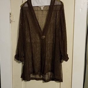 Sheer jacket/cover up, size large